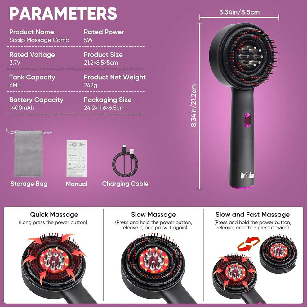 Scalp Massager Brush (Red) – فرشاة تدليك فروة الرأس (حمراء)